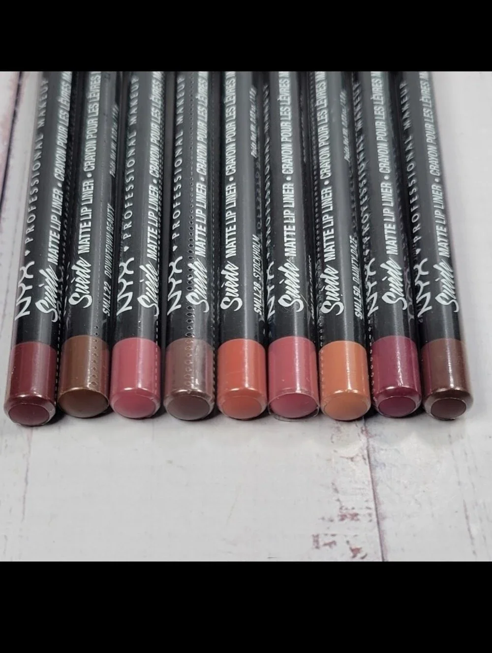 9 Piece NYX Suede Matte Lip Liner Bundle NEW!
